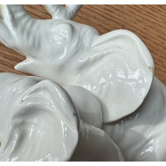 Vintage Elephant Figurine‎ Mother & Baby Trunk Up Porcelain  5X6 Inches Japan - Picture 9 of 9